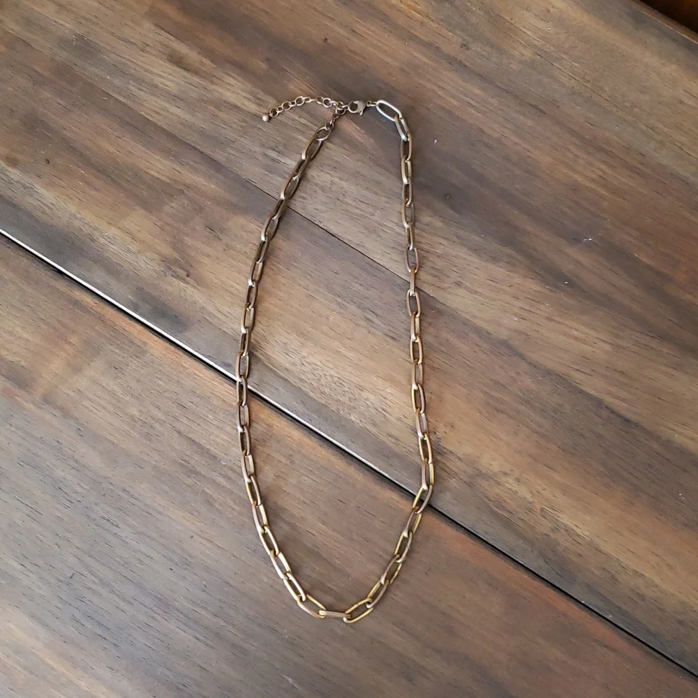 Gold Chain Paperclip Elongated Cable Link Necklace